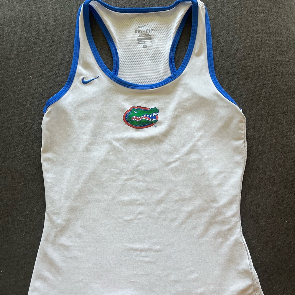 Florida Gator Nike Women's White and Blue Tank Top